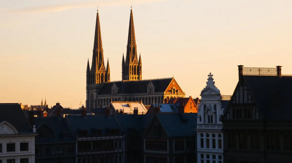 Antwerp skyline at golden hour, Ceejay Intelligence builds custom business software for Antwerp port, fashion and diamond trade businesses.