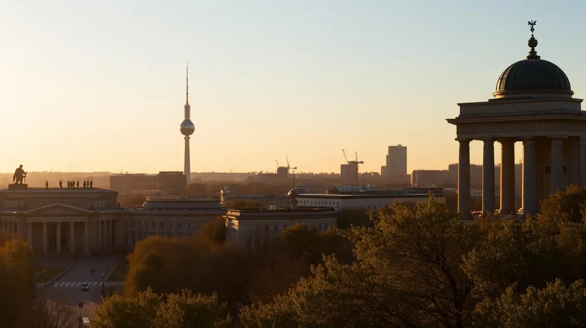 Berlin skyline at golden hour, Ceejay Intelligence builds custom business software for Berlin startups, creative agencies and tech scaleups.