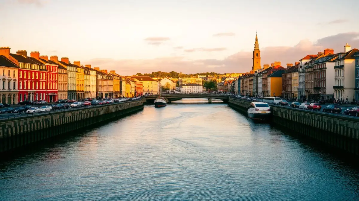 Cork skyline at golden hour, Ceejay Intelligence builds custom business software for Cork pharma, tech and Munster food businesses.