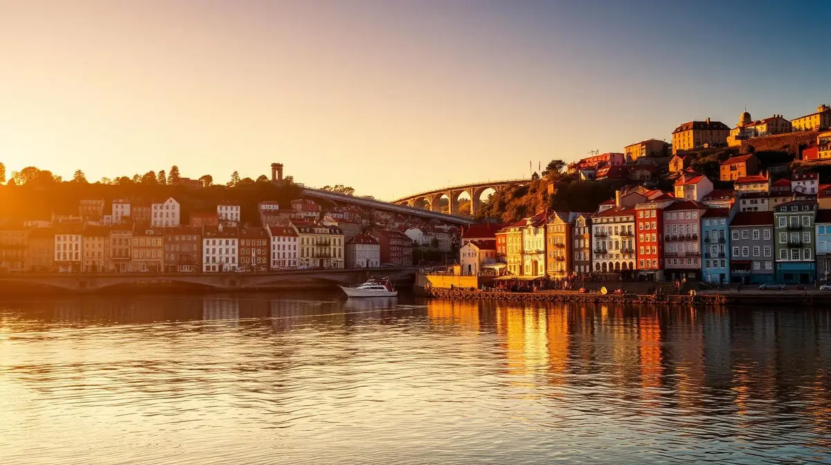 Porto skyline at golden hour, Ceejay Intelligence builds custom business software for Porto wine, tech and Douro hospitality businesses.