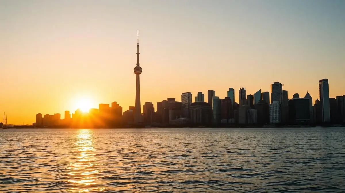 Toronto skyline at golden hour, Ceejay Intelligence builds custom business software for Toronto finance, tech and professional service firms.