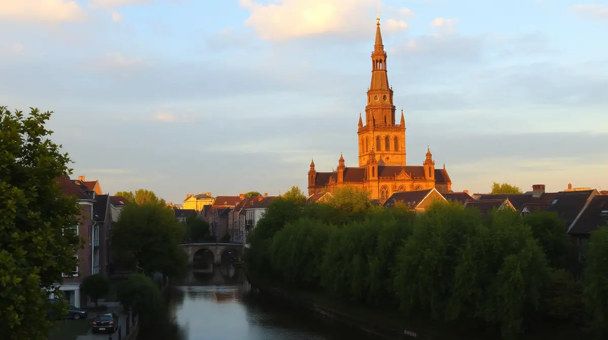 Utrecht skyline at golden hour, Ceejay Intelligence builds custom business software for Utrecht tech, education and creative businesses.
