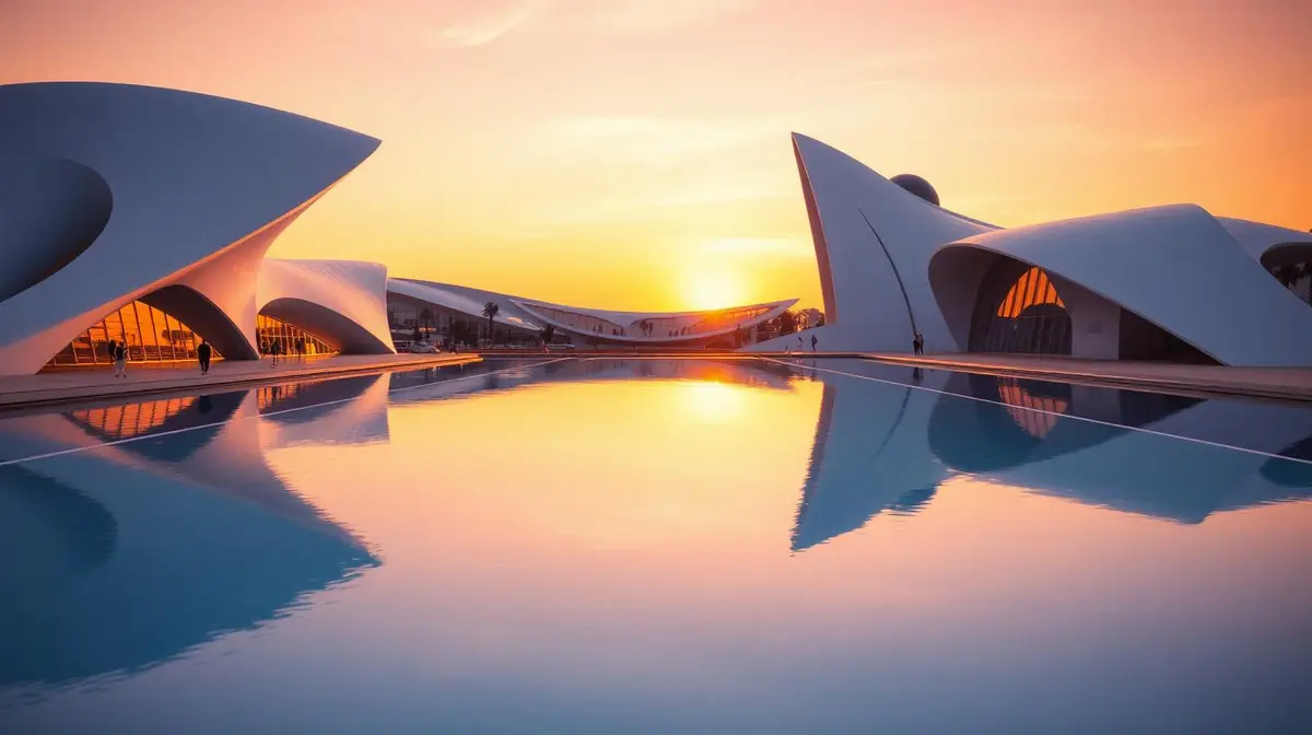 Valencia skyline at golden hour, Ceejay Intelligence builds custom business software for Valencia port, agri food and Mediterranean tech businesses.